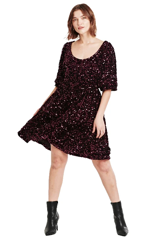 Must-Have Deals WENDY PLEATED DRESS RAISIN SEQUIN