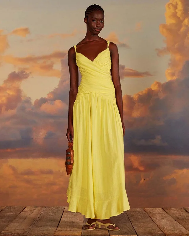 Buy Now Yellow Cross Over Maxi Dress